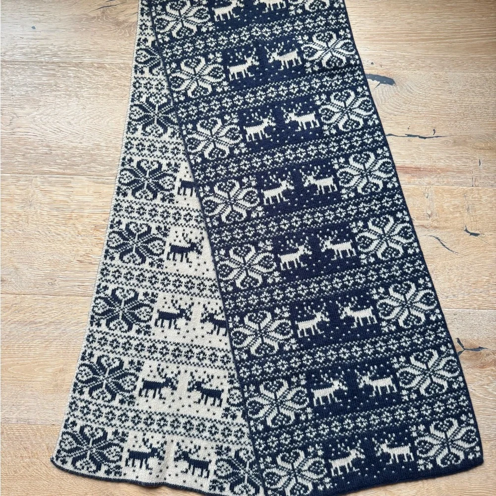 FAIR ISLE CHUNKY knitted reversible large scarf STUNNING!mint cond price firm